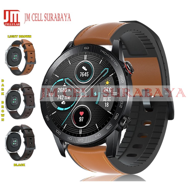 Tali Hybrid Rubber Leather Kulit Strap 22mm Quick Release Universal