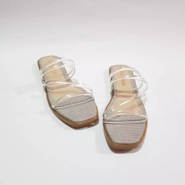 sandal wanita teplek GABBY flat jelly bening