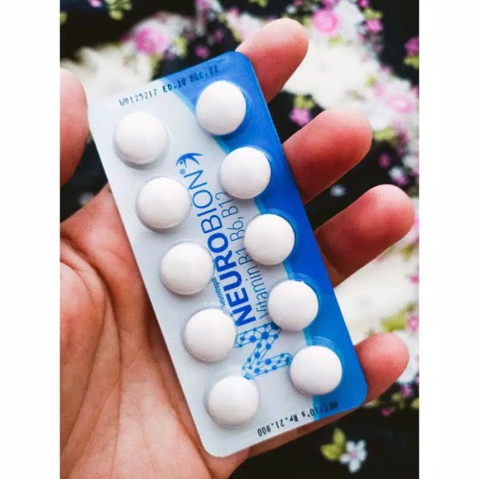 NEW NEUROBION MERAH & BIRU - NEUROBION FORTE TABLET - VITAMIN NEUROTROPIK - Biru