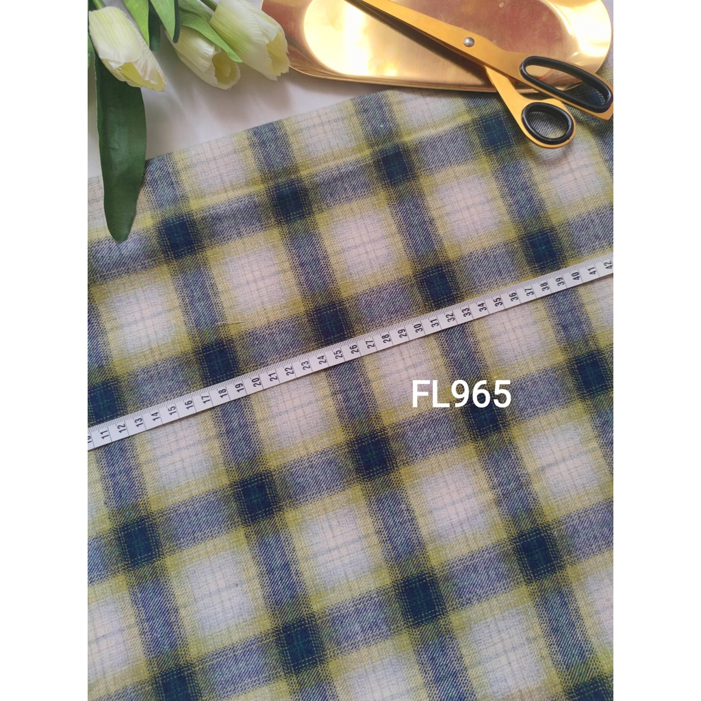 HIJAU kain flanel bahan kotak katun yarndyed harga per 0.5meter/kain meteran happychild