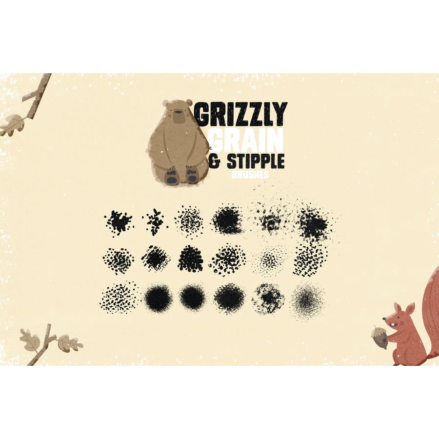 Grizzly Grain Stipple Shader Brushes