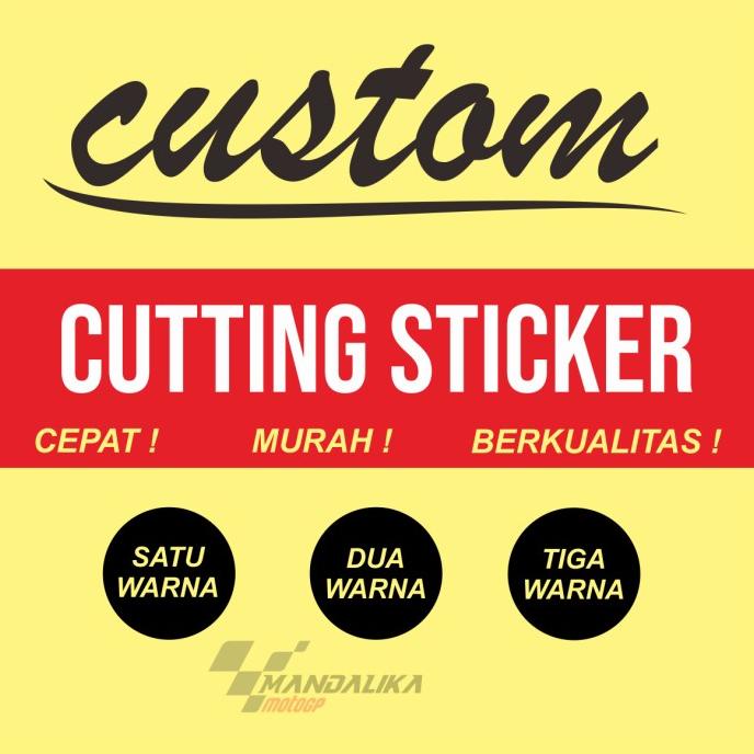 

(BISA COD) cutting sticker custom 100x100cm stiker 1 2 3 warna BOOM SALE Kode 1051