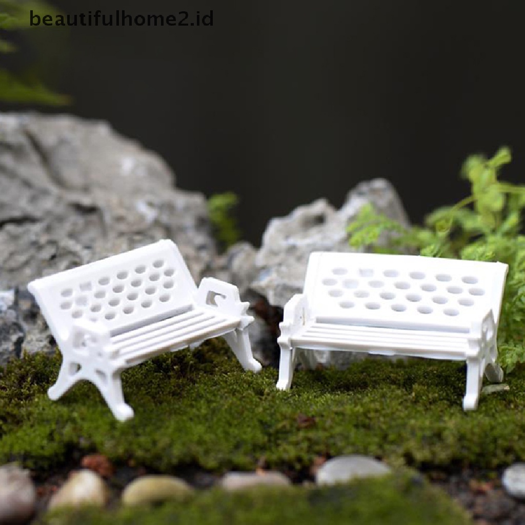 (Beautifulhome2.Id) 3pcs Miniatur Kursi Taman Untuk Dekorasi Micro Landscape