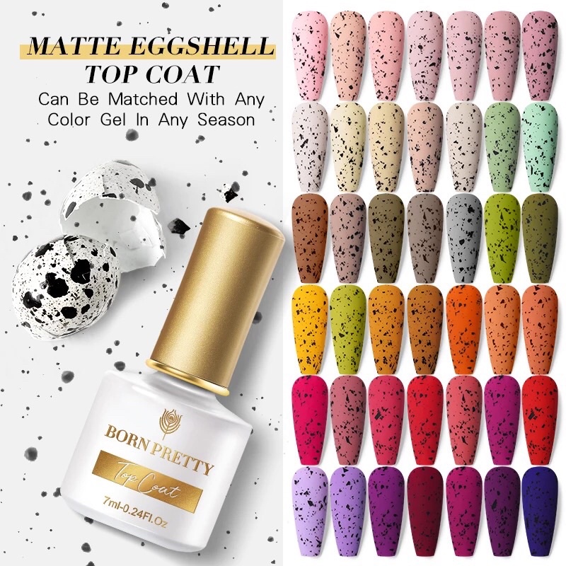 BORN PRETTY 7ml Matte Eggshell Top Coat Nail Soak Off Uv Led Nail Art Matte Top Coat Gel