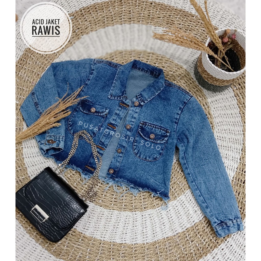 ACID GLADIS JAKET JEANS RAWIS/ JAKET RAWIS CROP NIRINA JEANS PREMIUM JACKET PUSATGROSIR_SOLO