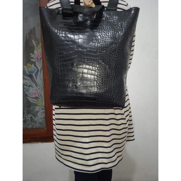 Preloved Ransel kulit croco.