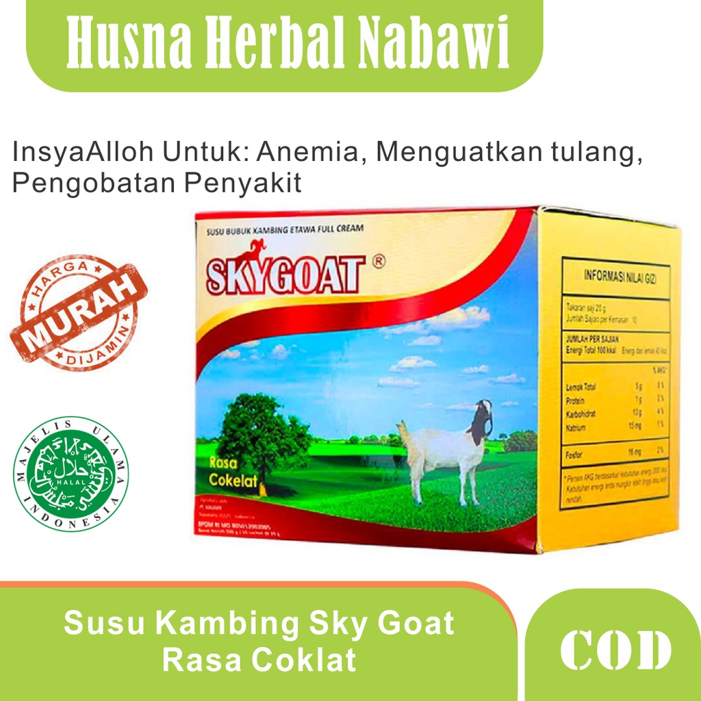 

PROMO SKYGOAT SKY GOAT Susu Kambing Rasa Cokelat Husna Herbal Nabawi Hana Herbal