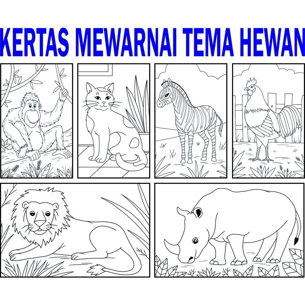 

Kertas Mewarnai Gambar Hewan ukuran Folio - Melatih imajinasi dan Kreatifitas anak