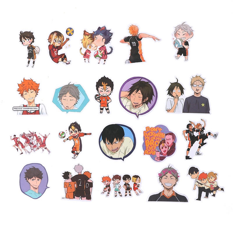 50 Pcs Stiker Anime Haikyuu Bahan PVC Untuk Koper Laptop Skateboard DIY