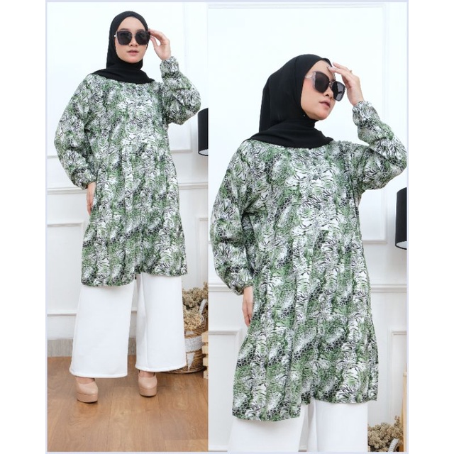 PROMO QWENTY/LEOPARD/LEAFY TUNIK/ATASAN WANITA MOTIF RAYON VISCOSE JUMBO REAL PICT!!!