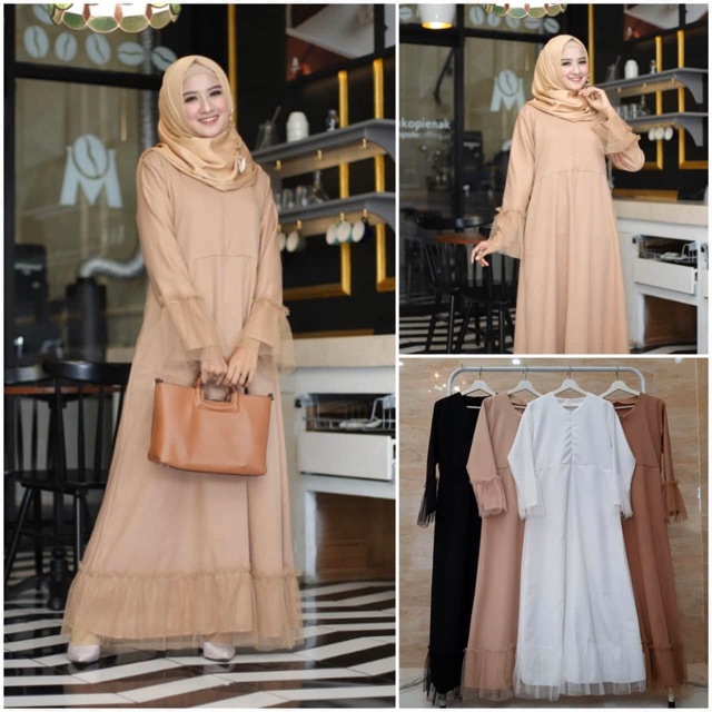 GAMIS RIANA TUTU DRESS MOSCREPE PREMIUM