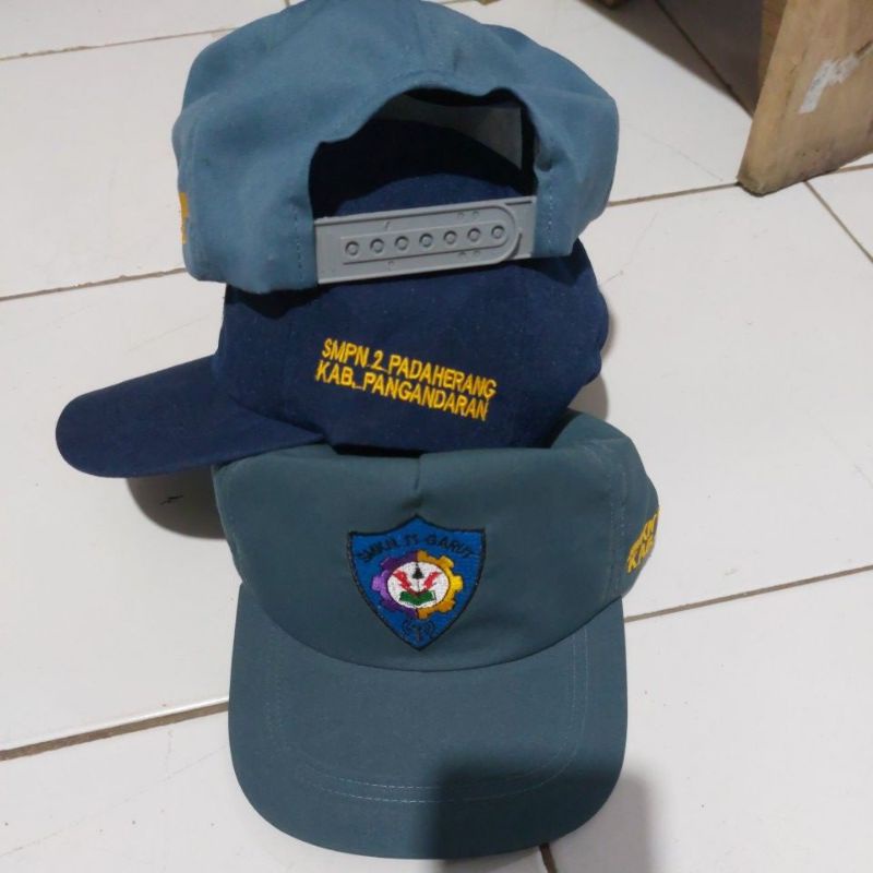 Topi sekolah custom bordir (PAKAI LOGO LOKASI SEKOLAH)