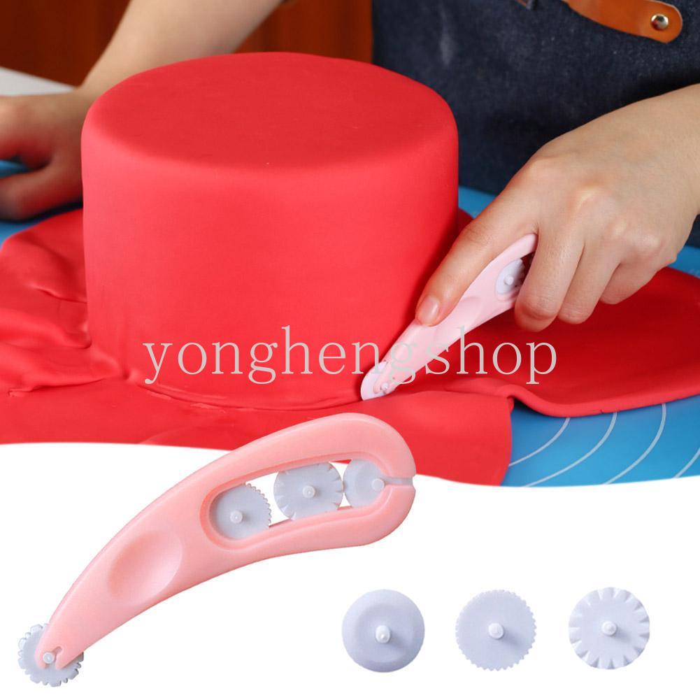 4 Roda Pemotong Fondant / Icing / Sugar Craft DIY Untuk Dekorasi Kue