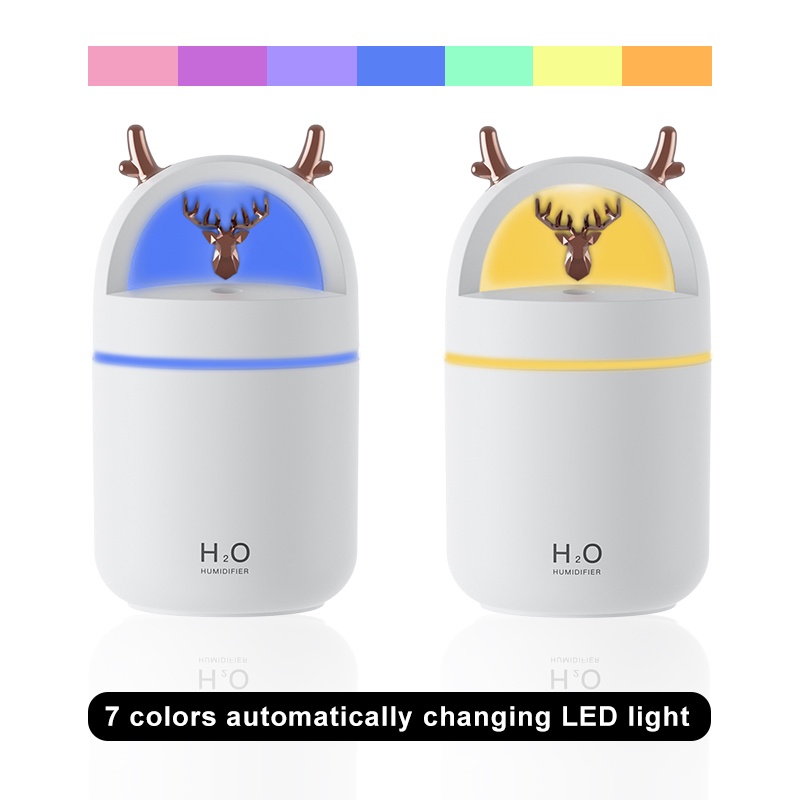 ColorCoral 3 in 1 Mini Humidifier with 2 Spray Modes Night Light Aromatherapy Diffuser Humidifier Home Office