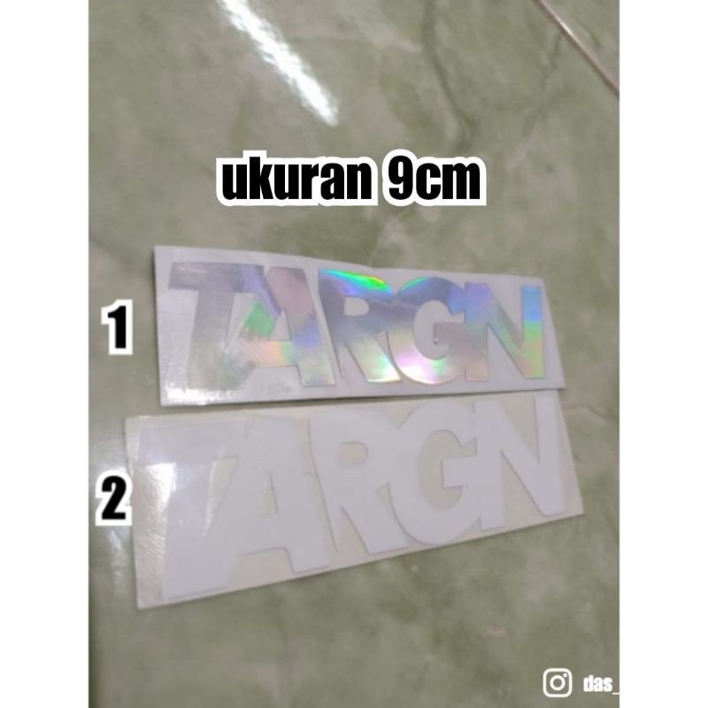 sticker cutting TARGAN UKURAN 9CM