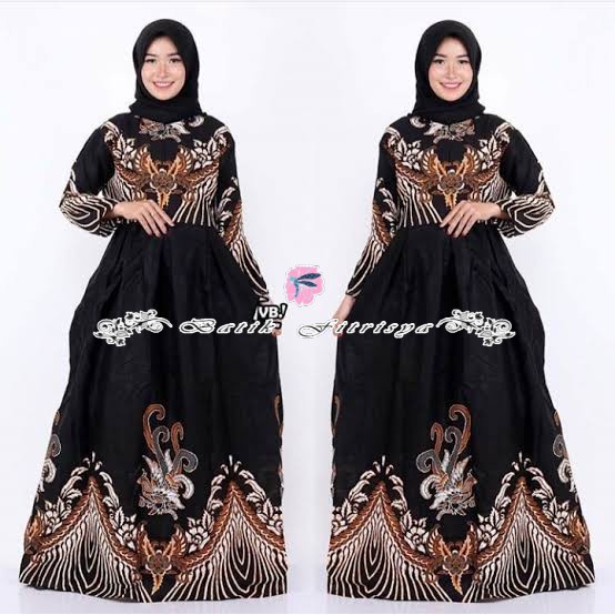 Gamis Batik - Full   Terbaru Pakaian Wanita Baju Perempuan Motif Mewah Busui Bawah Mayung