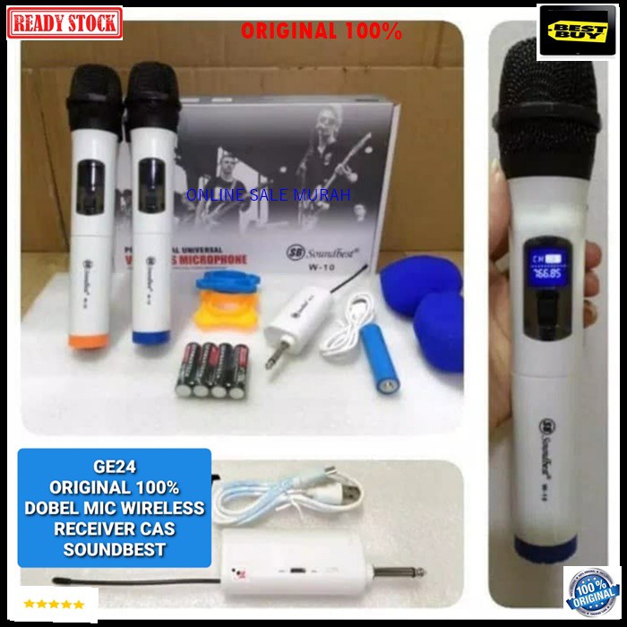 G24 Original soundbest dobel mic wireless receiver cas casan mik microphone mikrophone wireles pro audio sound sistem vokal vocal karaoke profesional panggung asli G24   BISA SEGALA JENIS AUDIO SOUND RECEIVER PAKE BATERAI CAS 18650 BONUS BUSA MIC DAN KARE