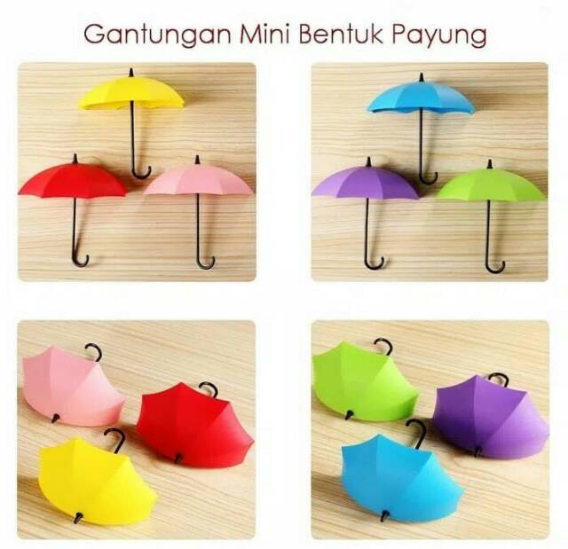 Gantungan mini bentuk payung 1pack isi 3 warna berbeda