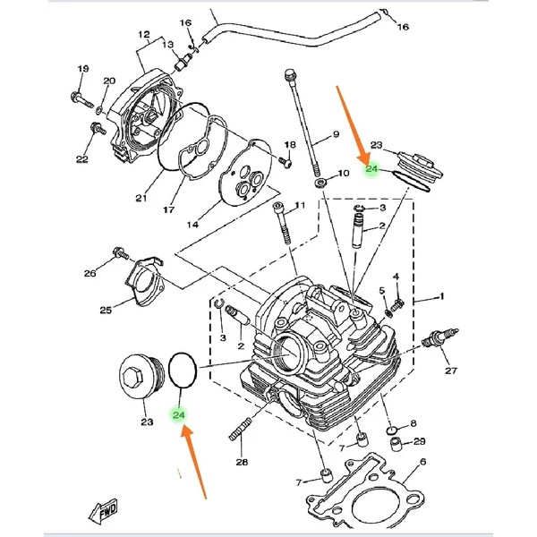 KARET O RING ORING TUTUP KLEP SCORPIO ORIGINAL YGP 93210-56589