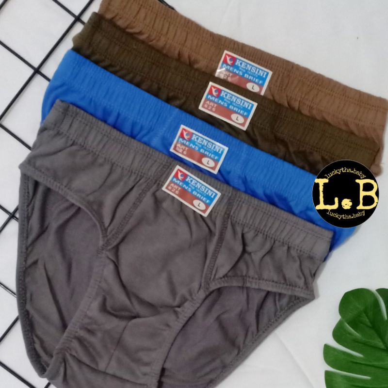 CD pria kensini polos karet kerut jumbo size L-4L/ celana dalam pria/CD kensini