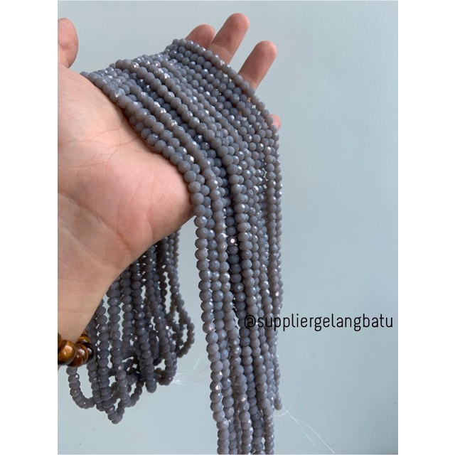 Kristal Ceko 6mm GREY ABU doff bahan aksesoris premium elyecraft dove