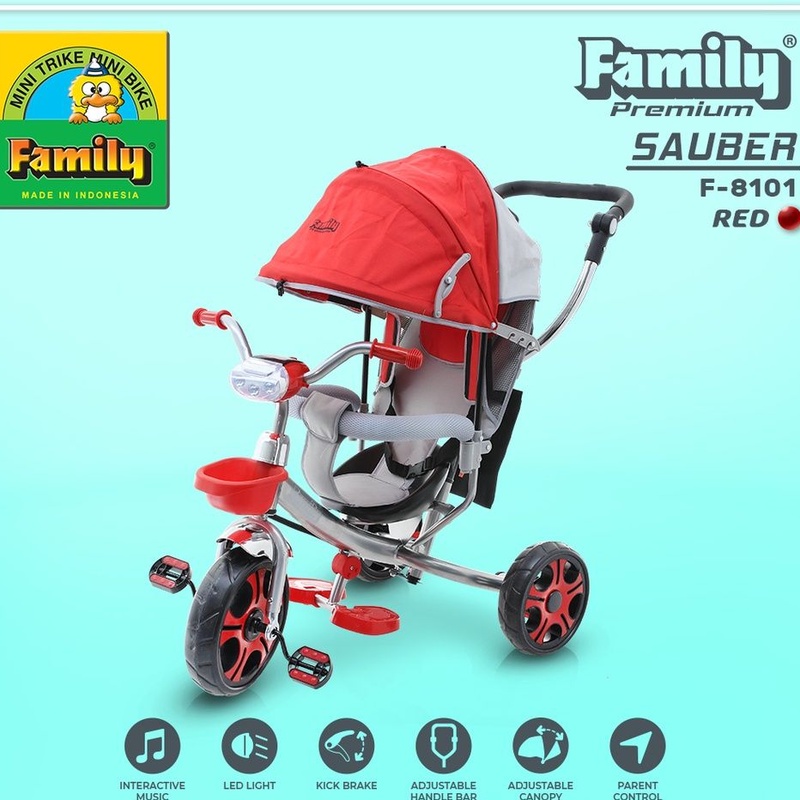 Sepeda Anak Roda Tiga Murah Model Terbaru Family F-8101 SAUBER/F916HT