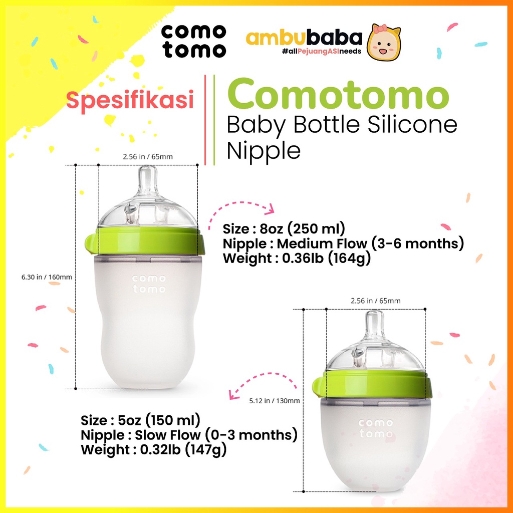 Comotomo Botol Susu Baby Bottle Silicone Nipple