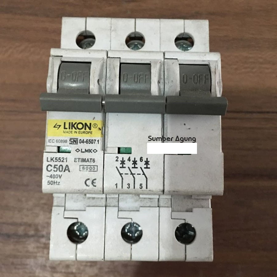 MCB 3PAS 50A Likon Made in Europe C50A 3 Phase 400V 50Hz Original