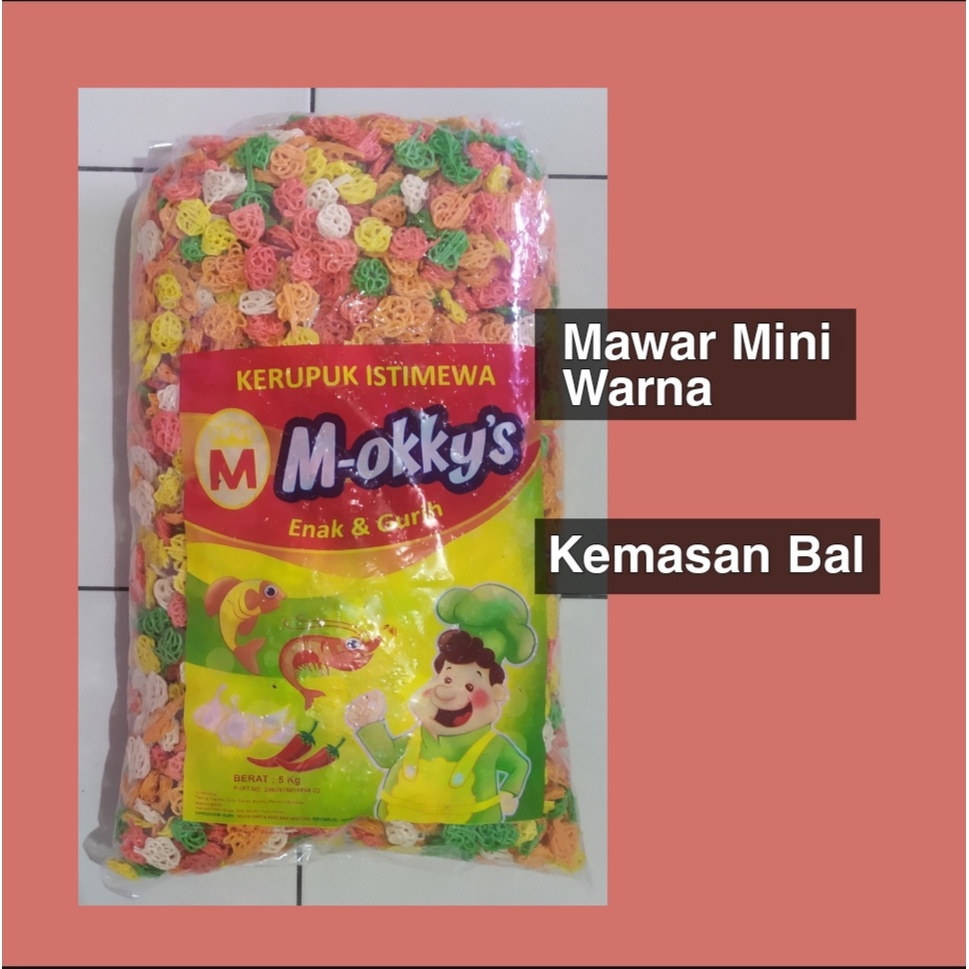 

1 BAL KERUPUK MAWAR MINI PELANGI MERK M-OKKY'S