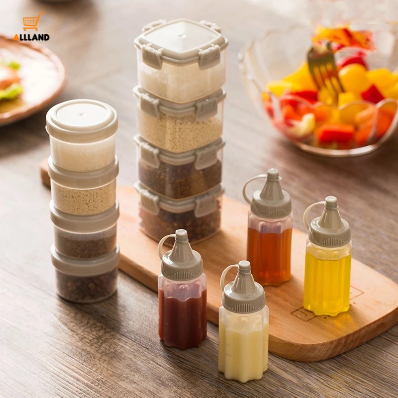 4 Pcs / Set Botol Wadah Penyimpanan Makanan Saus Tomat Salad Dressing Mini Portabel