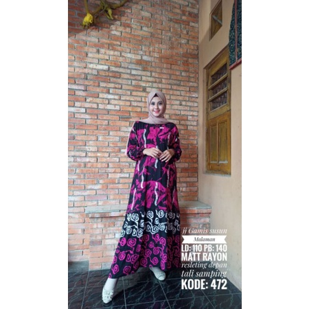 Gamis Rayon Ori Bahan Tebal Premium Rayon Abstrak Pekalongan TERLARIS