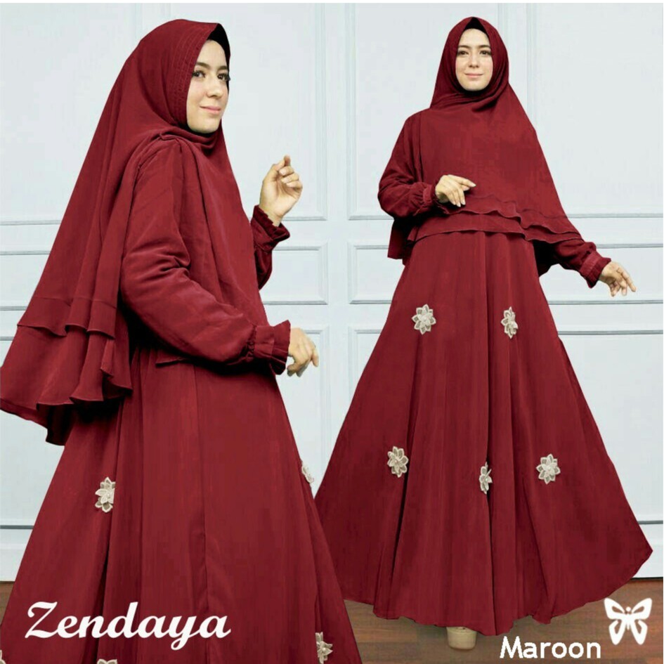 HOPYLOVY - Gamis Zendaya Syari Mutiara Tembak