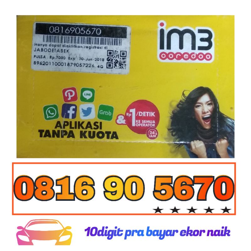 Nomor cantik Indosat 10digit ekor naik rapih IM3 10digit rapih nomor cantik Indosat 10angka langka