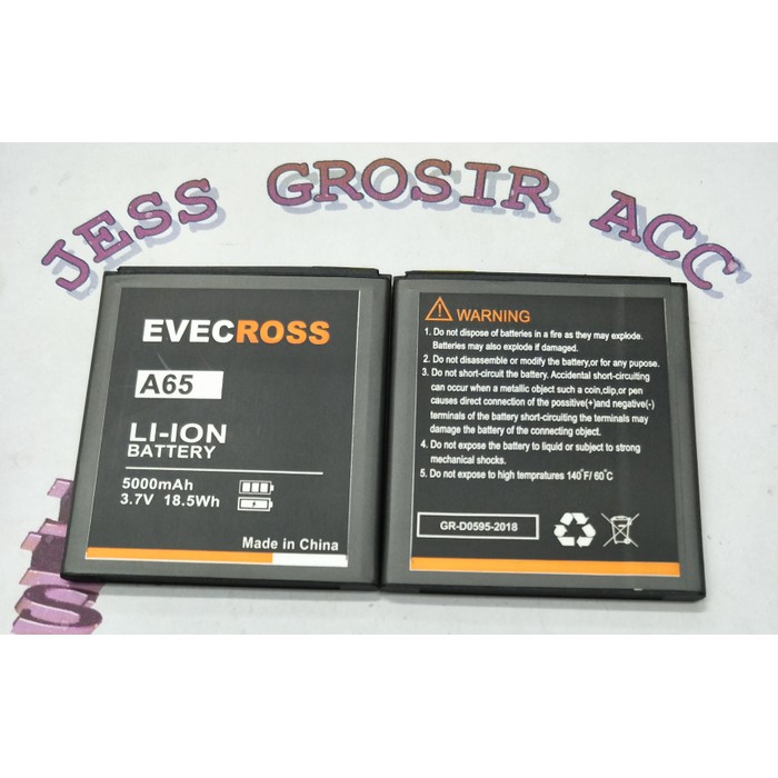 Baterai Battery Batre Evercross Evercoss Cross A65 A74F Double Power - Hitam