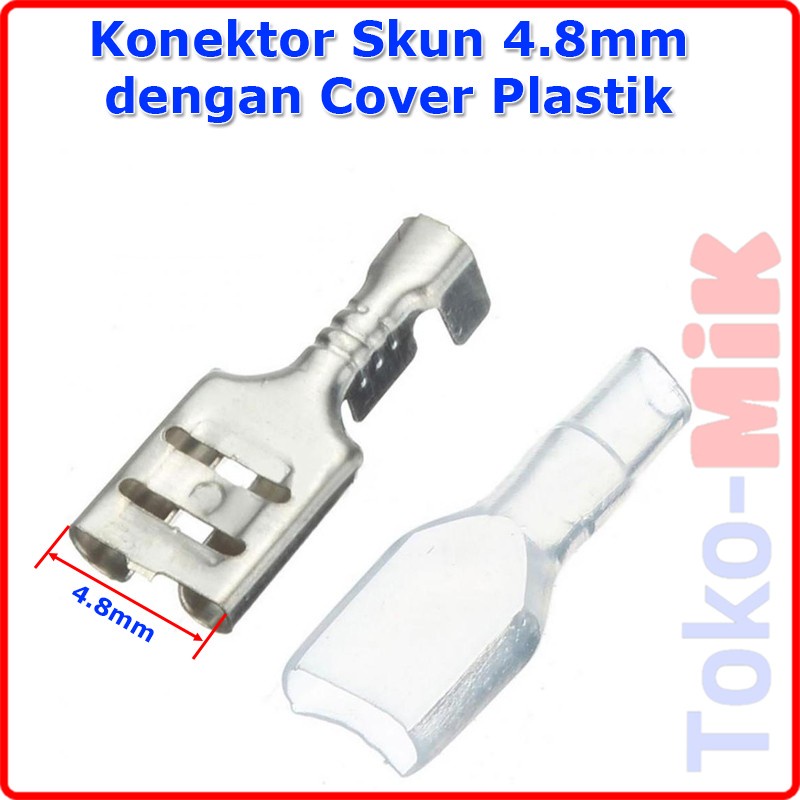 KONEKTOR SKUN FEMALE 4.8MM 4.8 MM + PLASTIK COVER / JAKET