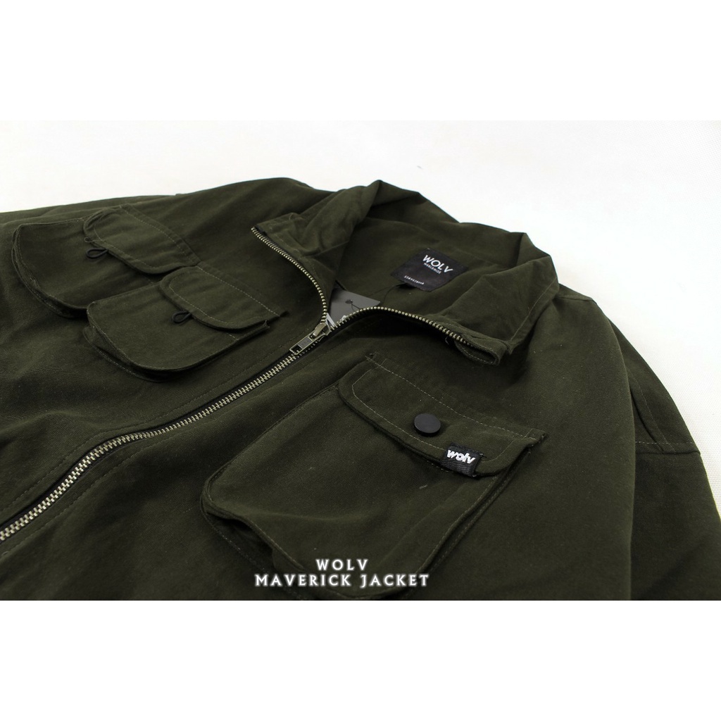 ORIGINAL WOLV Jaket Maverick Hijau Army Jaket Parka Wolv