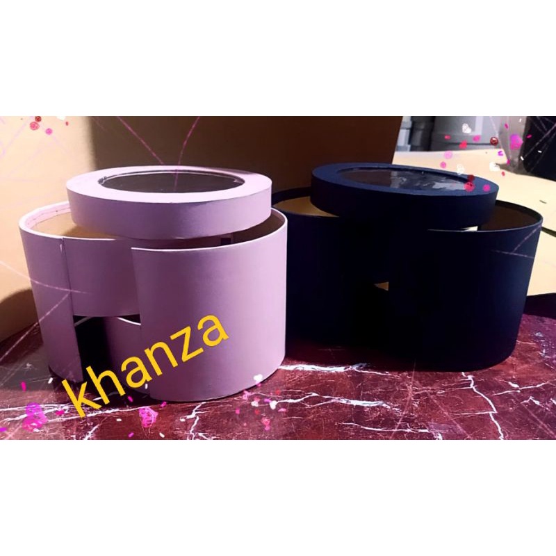 

RN bloom box/round box diameter 18 cm tinggi 14 cm