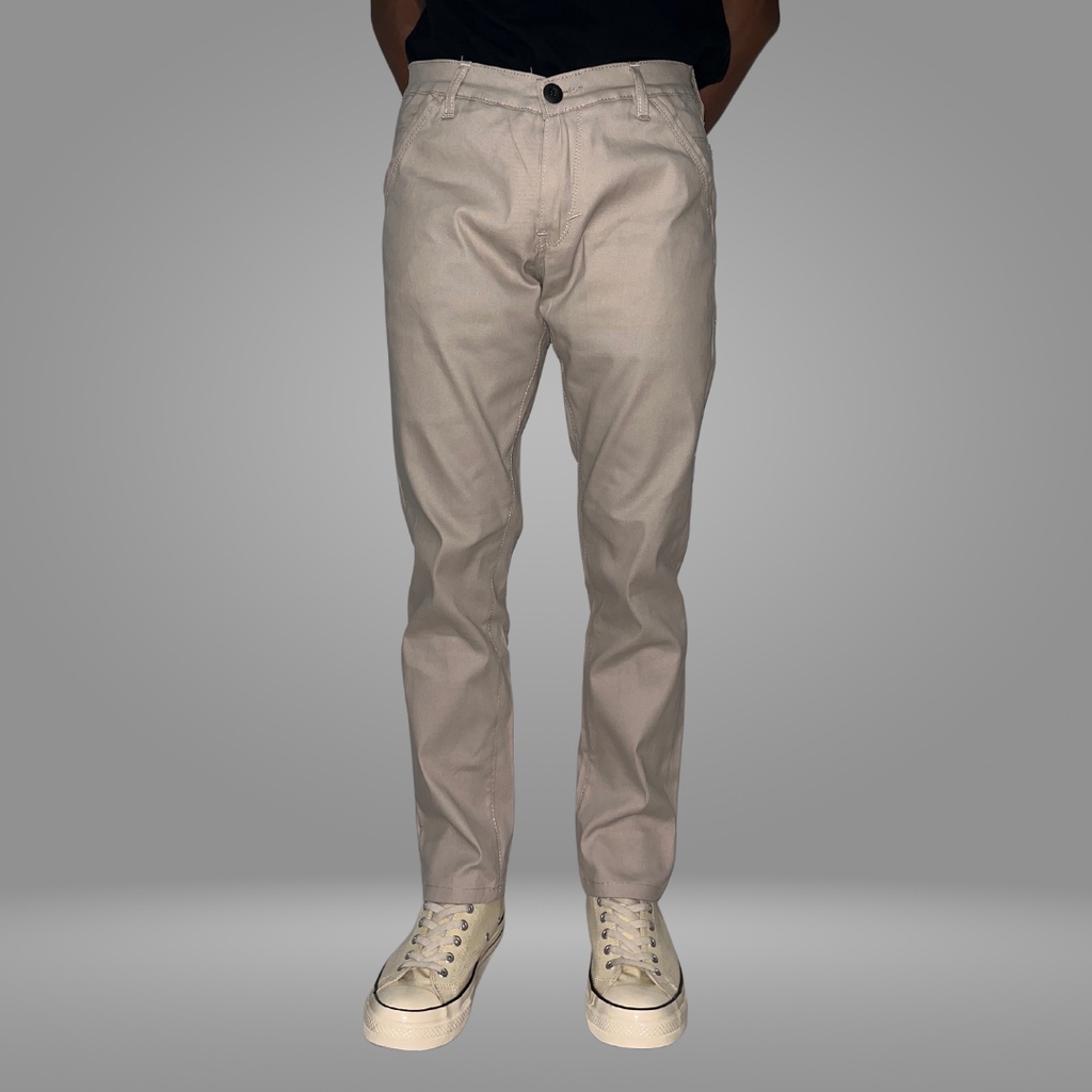 Celana Panjang Chinos Slim Fit Putih Tulang  - Six Nine Jeans