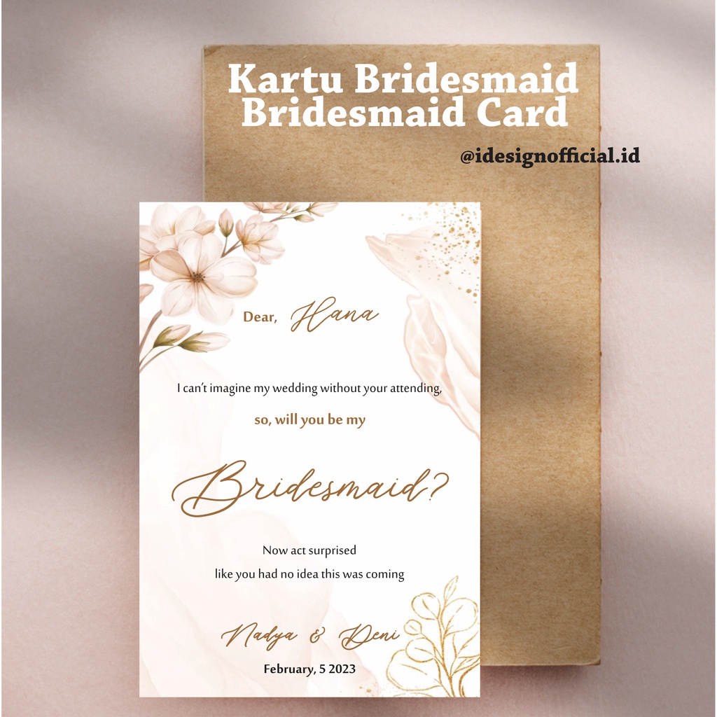 Jual Kartu Bridesmaid Bridesmaid Card Shopee Indonesia