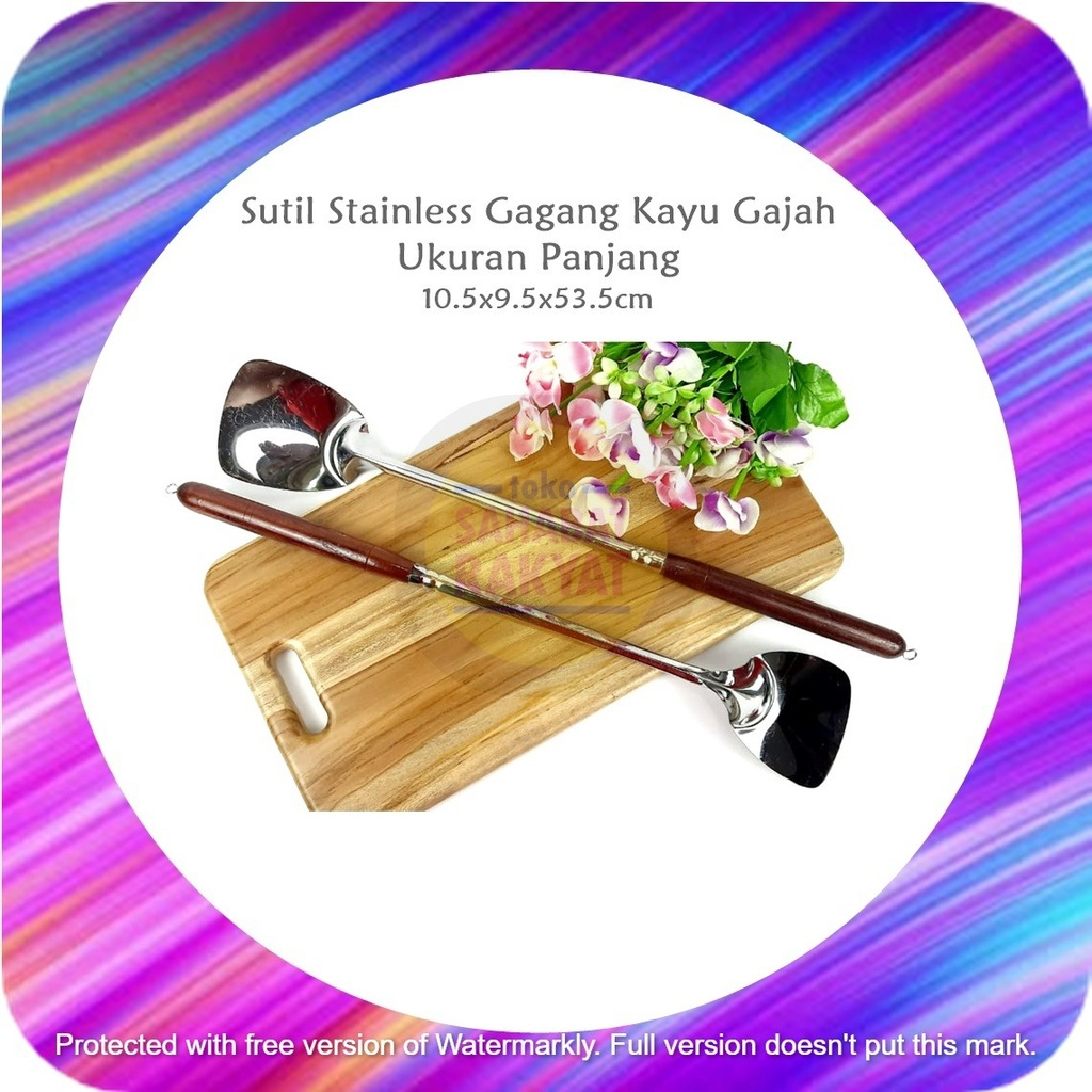 DPRL169M Manteb-Sutil Stainless Gagang Kayu Panjang Gajah
