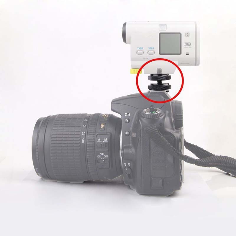 (LUCKID) Sekrup Tripod Dual Nuts 1 / 4 &quot;Untuk Lampu Flash Kamera