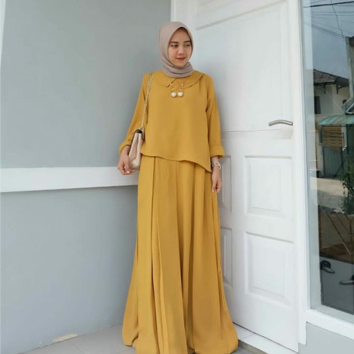 GAMIS SYARI ANNAJAH CAPUCCINO 900GR 110 140 ALLSIZE GAMIS SYARI BUSUI CADAR CREPE HQ POLOS MURAH I.