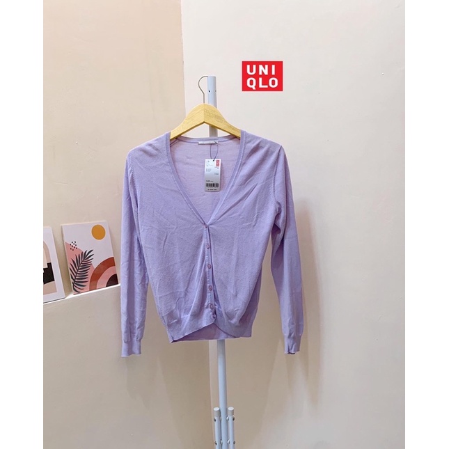 cardigan uniqlo lilac