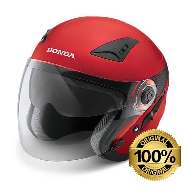 Helm Honda Luxury Merah, Putih dan Silver