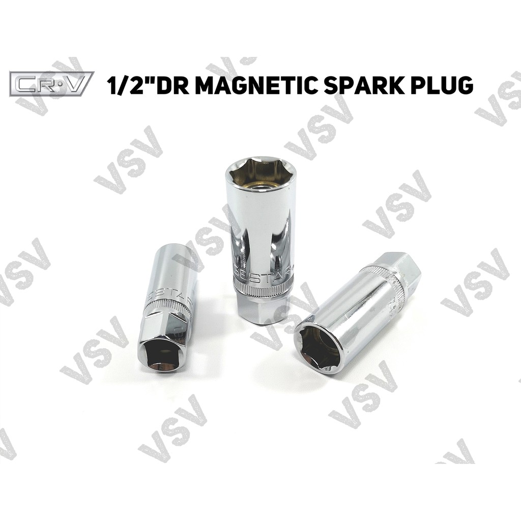 Gestar 1/2&quot;Dr Magnetic Spark Plug 18mm Kunci Busi Magnet Kunci Shock busi