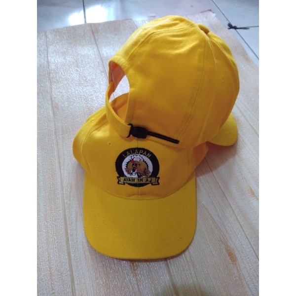 topi tuil bordir logo anak & dewasa premium 1 posisi suka suka desain sendiri