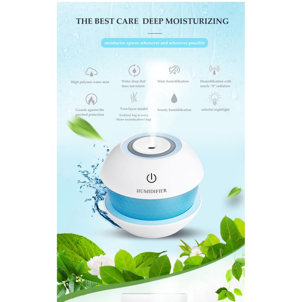 Magic Diamond Humidifier Car Essential Oil LED Night Light - Kapasitas 150ml