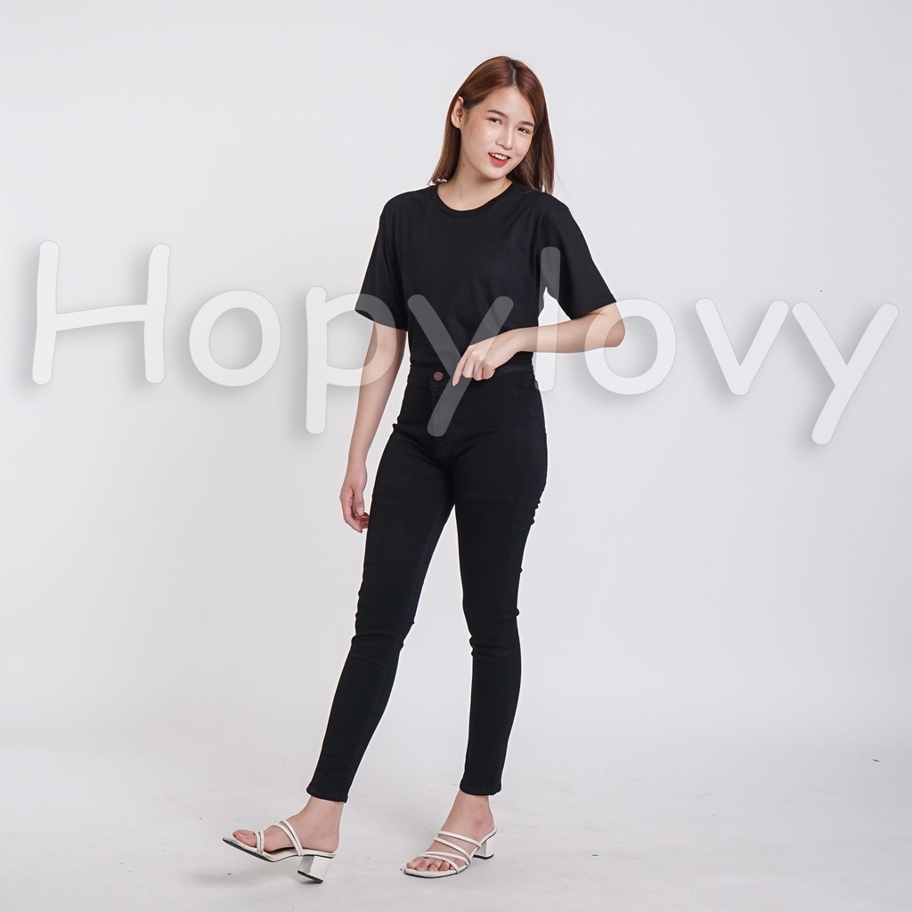 HOPYLOVY -  HW Jeans / Celana Highwaist Jeans High Waist PNY