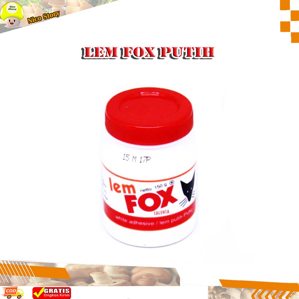 (NCS) Lem Fox PUTIH PVac 150Gr 150 Gr Gram Untuk Tembok Kertas Kayu KARET