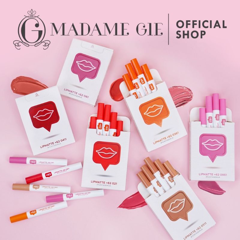 Madame Gie Lip Matte +62 - Make Up Lipstick (Harga/pcs) Ecer